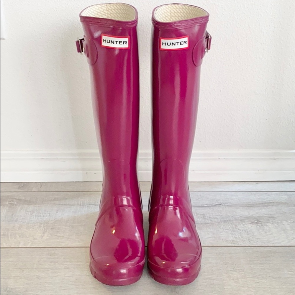 Hunter boots size 5 violet gloss